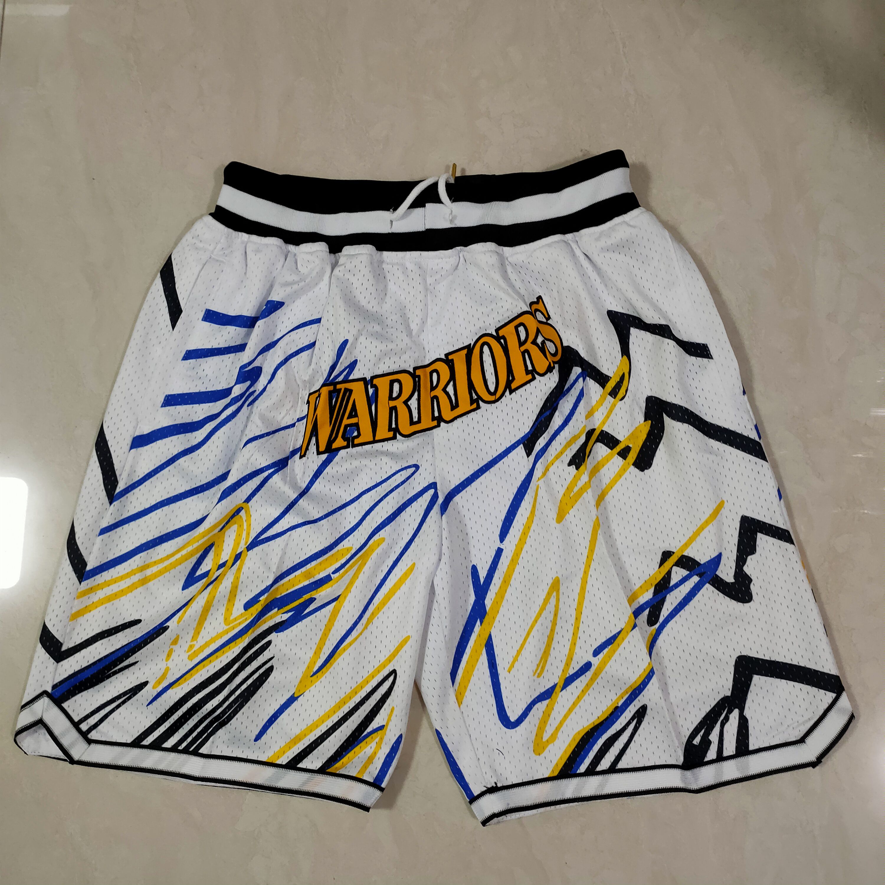 Men NBA 2021 Golden State Warriors White Shorts->golden state warriors->NBA Jersey